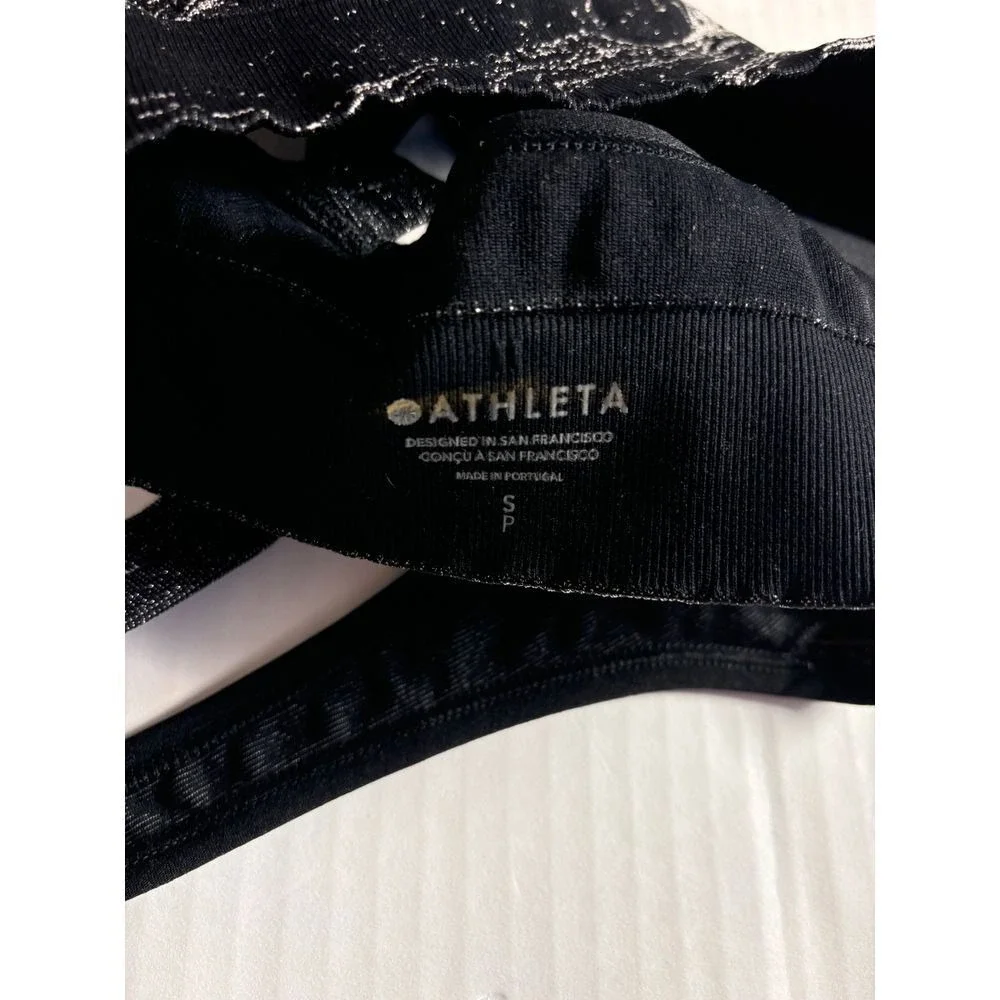 Athleta Sports Bra Bundle Size Small Purple Solid‎ Black Grey Marble Print NWOT